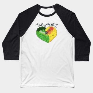 Tweet-Hearts, Birds in Love Design, Conures Baseball T-Shirt